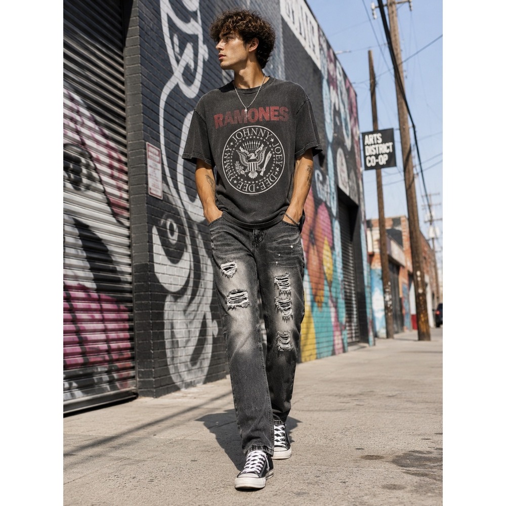 Switch Remarkable Mens 36x32 Black Distressed Jeans Slim Straight Grunge Y2K